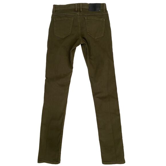 Ninth Hall Rogue Skinny Tapered Shredded Mens Jeans Size 30, Dark Olive Green - Picture 2 of 14